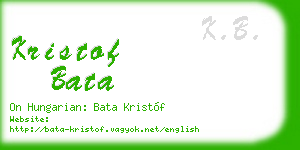 kristof bata business card