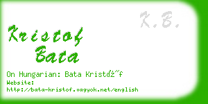 kristof bata business card